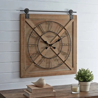 Field Haven Farmhouse Barn Door Clock - FirsTime Galvanized Metal 12 Field Haven Farmhouse Barn Door Clock - FirsTime Galvanized Metal - Image 10