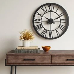 23" Metal Wall Clock Black - Threshold™
