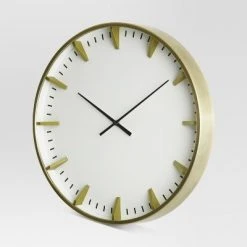 Raised Marker 16" Wall Clock White/Brass - Project 62™