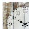 15.7" x 15.7" Rustic Wooden Wall Clock White/Brown - Stonebriar Collection -Clocks Shop unnamed file 464