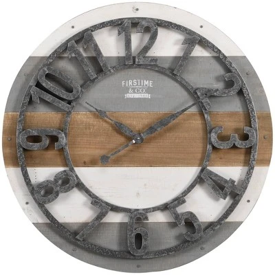 Shabby Wood Plank Wall Clock - FirsTime & Co.® Gray 3 Shabby Wood Plank Wall Clock - FirsTime & Co.® Gray