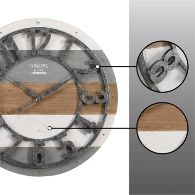 Shabby Wood Plank Wall Clock - FirsTime & Co.® Gray 7 Shabby Wood Plank Wall Clock - FirsTime & Co.® Gray - Image 5