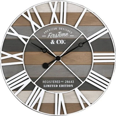 Maritime Farmhouse Planks Clock Gray - FirsTime 3 Maritime Farmhouse Planks Clock Gray - FirsTime