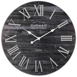 Emmett Farmhouse Shiplap Wall Clock - FirsTime Black