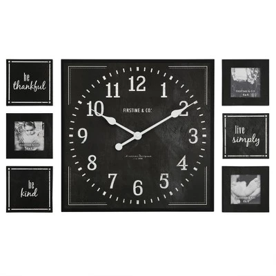 Farmhouse Frame Gallery Set Wall Clock - FirsTime White 3 Farmhouse Frame Gallery Set Wall Clock - FirsTime White