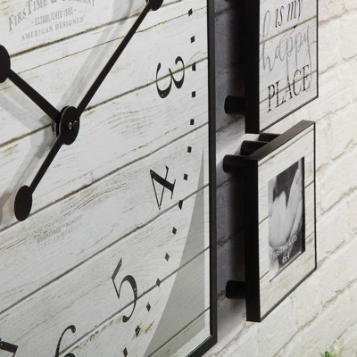 Farmhouse Frame Gallery Set Wall Clock - FirsTime White 5 Farmhouse Frame Gallery Set Wall Clock - FirsTime White - Image 3