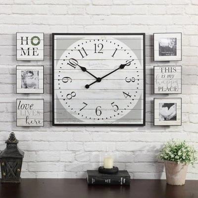 Farmhouse Frame Gallery Set Wall Clock - FirsTime White 7 Farmhouse Frame Gallery Set Wall Clock - FirsTime White - Image 5