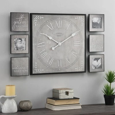 Farmhouse Frame Gallery Set Wall Clock - FirsTime White 8 Farmhouse Frame Gallery Set Wall Clock - FirsTime White - Image 6