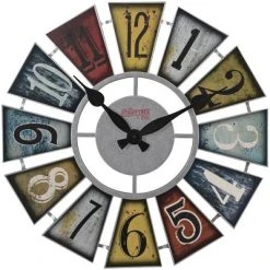 24" Numeral Windmill Farmhouse Wall Clock Galvanized Finish - FirsTime & Co.