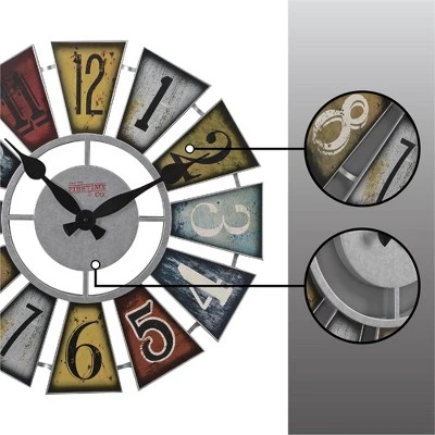 24" Numeral Windmill Farmhouse Wall Clock Galvanized Finish - FirsTime & Co. 6 24" Numeral Windmill Farmhouse Wall Clock Galvanized Finish - FirsTime & Co. - Image 4