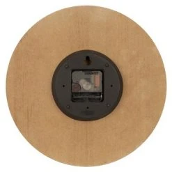 12" Frameless Rustic Walnut Wood Plank Wall Clock with Galvanized Metal Numbers Walnut - Patton Wall Decor