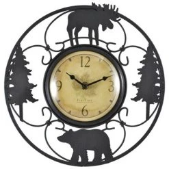 11" Wildlife Wire Wall Clock Brown - FirsTime & Co.