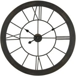 Timeworn Farmhouse Cottage Wall Clock Black - FirsTime