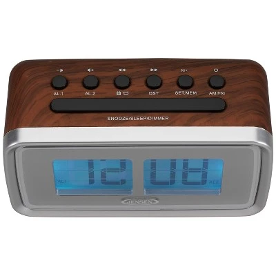 JENSEN AM/FM Dual Alarm Clock Radio with Digital Retro "Flip" Display - Brown (JCR-232) 4 JENSEN AM/FM Dual Alarm Clock Radio with Digital Retro "Flip" Display - Brown (JCR-232) - Image 2