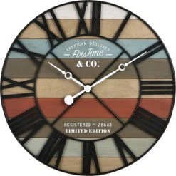 Colorful Maritime Farmhouse Planks Clock - FirsTime
