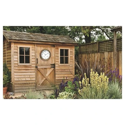 18" Craftsman Round Wall Clock/Thermometer Bronze - Infinity Instruments 3 18" Craftsman Round Wall Clock/Thermometer Bronze - Infinity Instruments