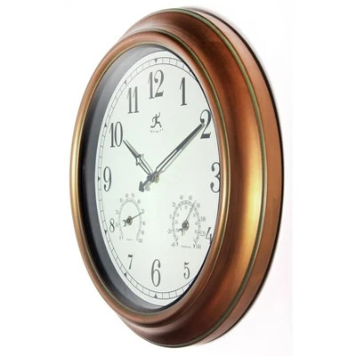 18" Craftsman Round Wall Clock/Thermometer Bronze - Infinity Instruments 5 18" Craftsman Round Wall Clock/Thermometer Bronze - Infinity Instruments - Image 3