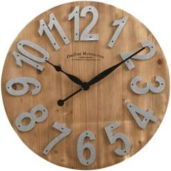 Josephine Slat Wood Farmhouse Clock - FirsTime Gray