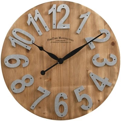 Josephine Slat Wood Farmhouse Clock - FirsTime Gray 3 Josephine Slat Wood Farmhouse Clock - FirsTime Gray