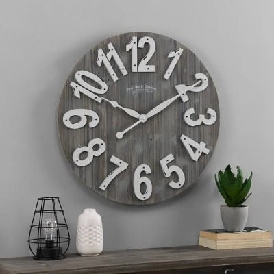 Josephine Slat Wood Farmhouse Clock - FirsTime Gray 9 Josephine Slat Wood Farmhouse Clock - FirsTime Gray - Image 7