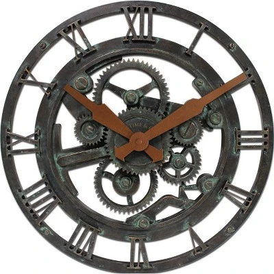15" Oxidized Gears Wall Clock Metallic Teal - FirsTime & Co. 3 15" Oxidized Gears Wall Clock Metallic Teal - FirsTime & Co.