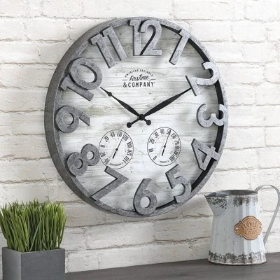 Sherwood Shiplap Farmhouse Outdoor Wall Clock - FirsTime Brown 3 Sherwood Shiplap Farmhouse Outdoor Wall Clock - FirsTime Brown