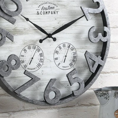 Sherwood Shiplap Farmhouse Outdoor Wall Clock - FirsTime Brown 6 Sherwood Shiplap Farmhouse Outdoor Wall Clock - FirsTime Brown - Image 4