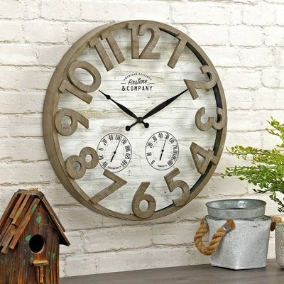 Sherwood Shiplap Farmhouse Outdoor Wall Clock - FirsTime Brown 8 Sherwood Shiplap Farmhouse Outdoor Wall Clock - FirsTime Brown - Image 6