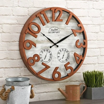 Sherwood Shiplap Farmhouse Outdoor Wall Clock - FirsTime Brown 9 Sherwood Shiplap Farmhouse Outdoor Wall Clock - FirsTime Brown - Image 7