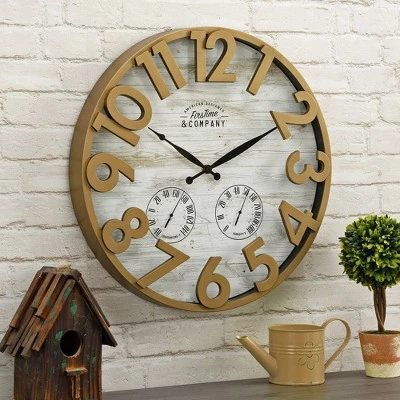Sherwood Shiplap Farmhouse Outdoor Wall Clock - FirsTime Brown 10 Sherwood Shiplap Farmhouse Outdoor Wall Clock - FirsTime Brown - Image 8