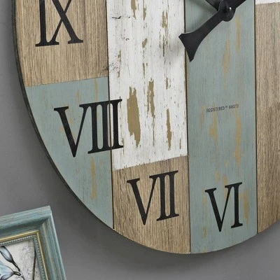 27" Timberworks Farmhouse Wall Clock Aged Teal/Shabby White - FirsTime & Co. 4 27" Timberworks Farmhouse Wall Clock Aged Teal/Shabby White - FirsTime & Co. - Image 2