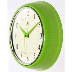 9.5" Retro Metal Wall Clock Dark Green - Infinity Instruments