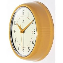 9.5" Retro Wall Clock Saffron Yellow - Infinity Instruments