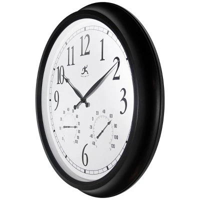24" Classic Outdoor Wall Clock Black - Infinity Instruments 3 24" Classic Outdoor Wall Clock Black - Infinity Instruments