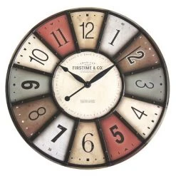 27" Color Motif Farmhouse Wall Clock Red/Yellow - FirsTime & Co.