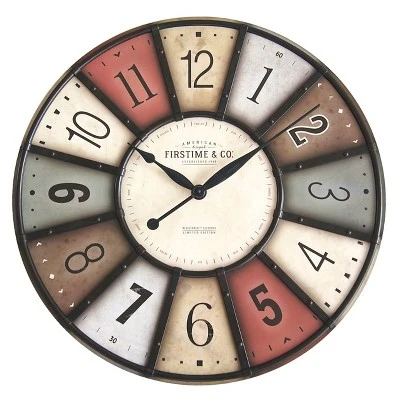 27" Color Motif Farmhouse Wall Clock Red/Yellow - FirsTime & Co. 3 27" Color Motif Farmhouse Wall Clock Red/Yellow - FirsTime & Co.