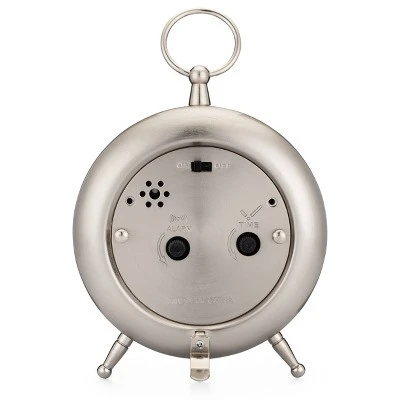 Classic Vintage Distressed Dial Table Clock with Top Ring Metal Case Nickel - Westclox 3 Classic Vintage Distressed Dial Table Clock with Top Ring Metal Case Nickel - Westclox