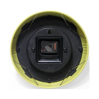 9.5" Metal Retro Wall Clock Yellow - Infinity Instruments 4 9.5" Metal Retro Wall Clock Yellow - Infinity Instruments - Image 2