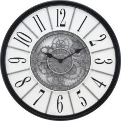 Montevallo Farmhouse Gears Clock - FirsTime Black