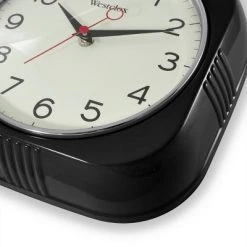 9.5" Retro Wall Clock Black - Westclox