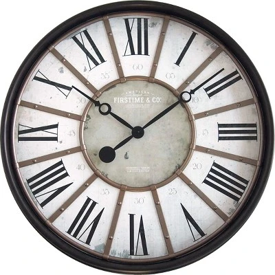 29" Roman Farmhouse Wall Clock Oil Rubbed Bronze - FirsTime & Co. 3 29" Roman Farmhouse Wall Clock Oil Rubbed Bronze - FirsTime & Co.