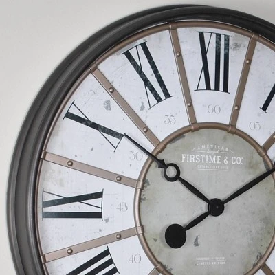 29" Roman Farmhouse Wall Clock Oil Rubbed Bronze - FirsTime & Co. 4 29" Roman Farmhouse Wall Clock Oil Rubbed Bronze - FirsTime & Co. - Image 2