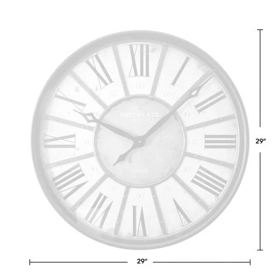 29" Roman Farmhouse Wall Clock Oil Rubbed Bronze - FirsTime & Co. 5 29" Roman Farmhouse Wall Clock Oil Rubbed Bronze - FirsTime & Co. - Image 3