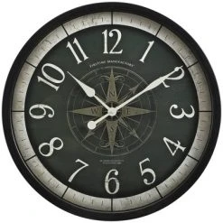 24" Compass Rose Wall Clock Oil Rubbed Bronze - FirsTime & Co.