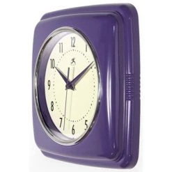 9" Square Retro Wall Clock Purple - Infinity Instruments
