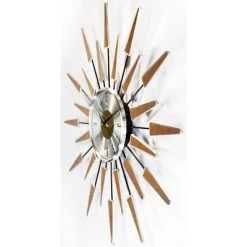 23" Satellite Retro Aluminum Wall Clock Brown - Infinity Instruments