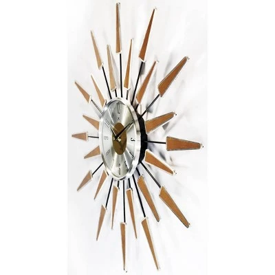 23" Satellite Retro Aluminum Wall Clock Brown - Infinity Instruments 3 23" Satellite Retro Aluminum Wall Clock Brown - Infinity Instruments