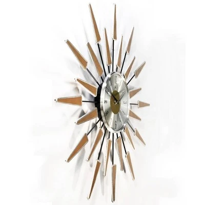 23" Satellite Retro Aluminum Wall Clock Brown - Infinity Instruments 4 23" Satellite Retro Aluminum Wall Clock Brown - Infinity Instruments - Image 2