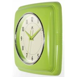 9" Square Retro Wall Clock Green - Infinity Instruments
