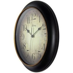 12" Precedent Wall Clock Black/Rose Gold - Infinity Instruments